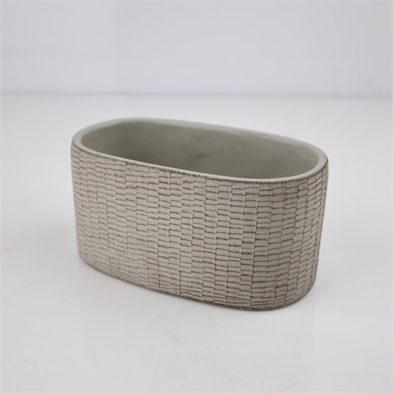 Cement posuda oval 20x11xh10cm siva