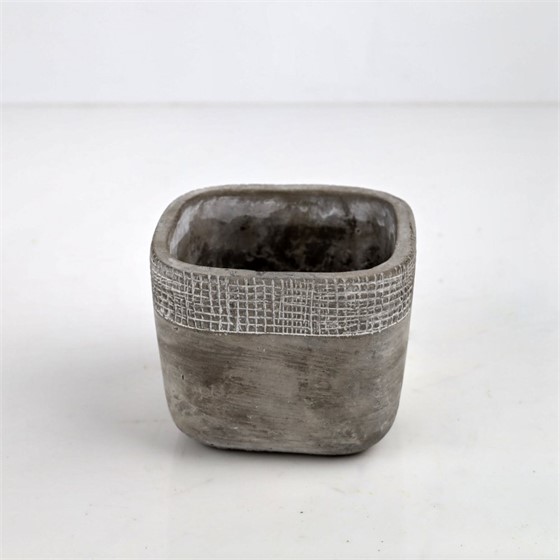 Cement posuda kocka 11x11x9cm siva
