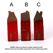 Figura kuća kamena h16cm 3ass crvena/smeđa