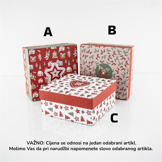 Ukrasna kutija božićna 17xh8cm 3ass