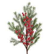 Grana bora s crvenim bobicama zasnježena 62cm
