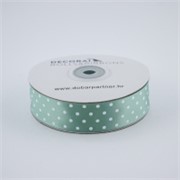 Traka saten na točke 25mm/25m caladon zelena/bijela 564