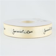 Traka saten forever love 25mm/30m krem