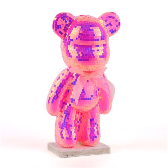 Medo dekorativni h33cm d16cm roza