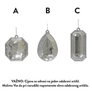 Ukras za bor kristal poly 8x3,2xh12,1cm 6ass transparent zlatna/srebrna